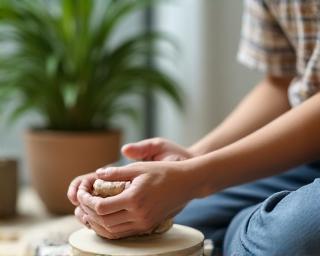 Art therapy ceramics session for wellness and mindfulness